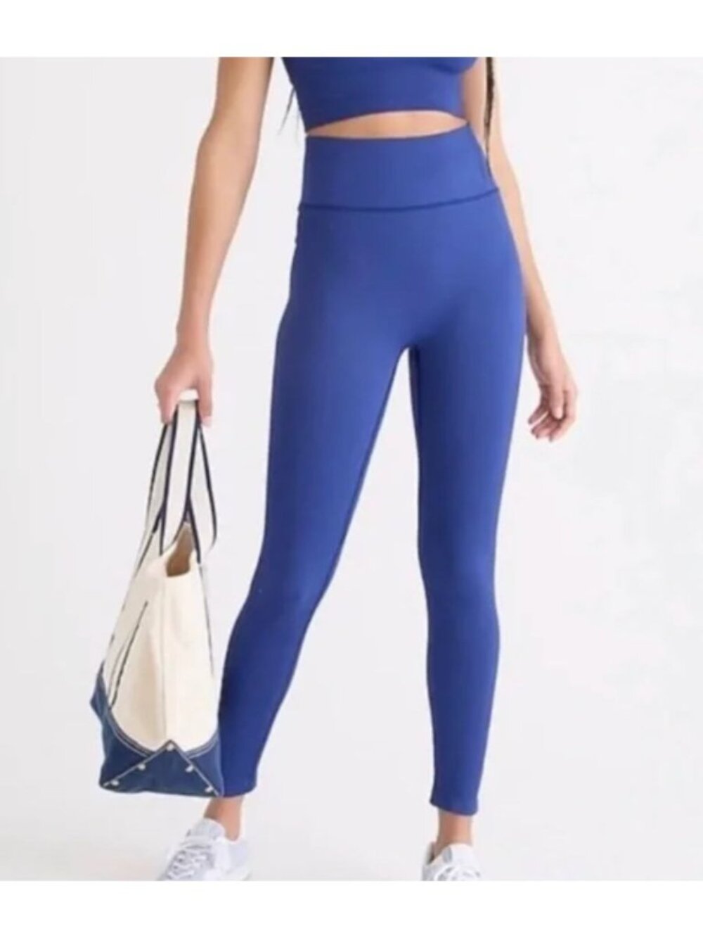 J.CREW active super stretch high rise ribbed leggings in heritage blue size XS